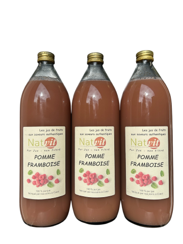 Pur jus Pomme Framboise Lot de 3 bouteilles de 1L
