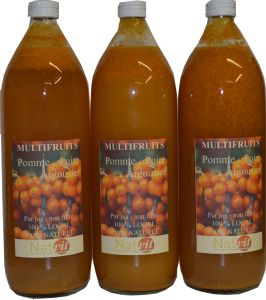 Pur jus Pomme Framboise Lot de 3 bouteilles de 1L